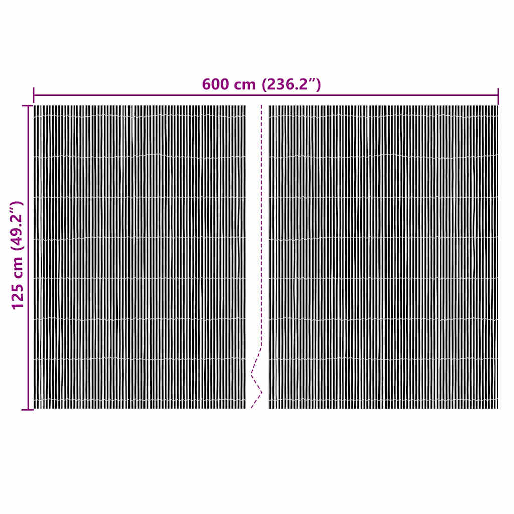 Bambuszaun Natur 600 x 125 cm Bambus
