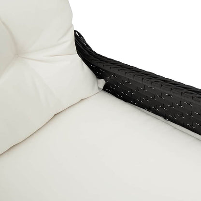 Liegestuhl mit Kissen Schwarz 56 x 66 x 95 cm Poly-Rattan