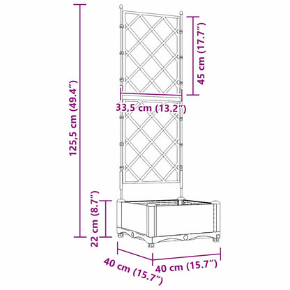 Garten-Pflanzgefäß Braun 40 x 40 x 125,5 cm Stahl