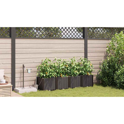 Garten-Pflanzgefäß 4 pcs Braun Stahl