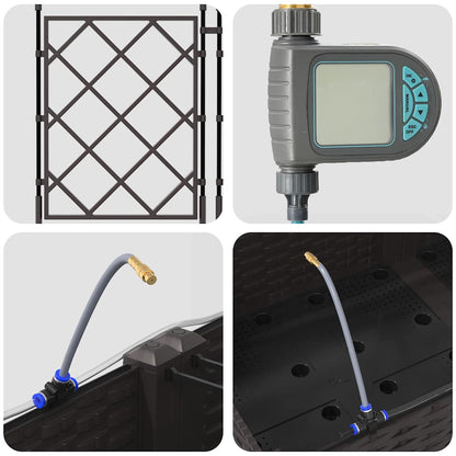 Garten-Pflanzgefäß 5 pcs Braun Stahl