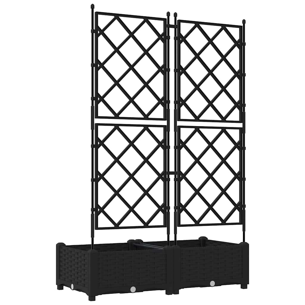 Garten-Pflanzgefäß 2 pcs Schwarz 80 x 40 x 125,5 cm Stahl