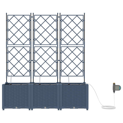 Garten-Pflanzgefäß 3 pcs Grau 120 x 40 x 143 cm Stahl