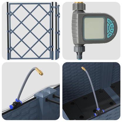 Garten-Pflanzgefäß 4 pcs Grau 120 x 120 x 142 cm Stahl