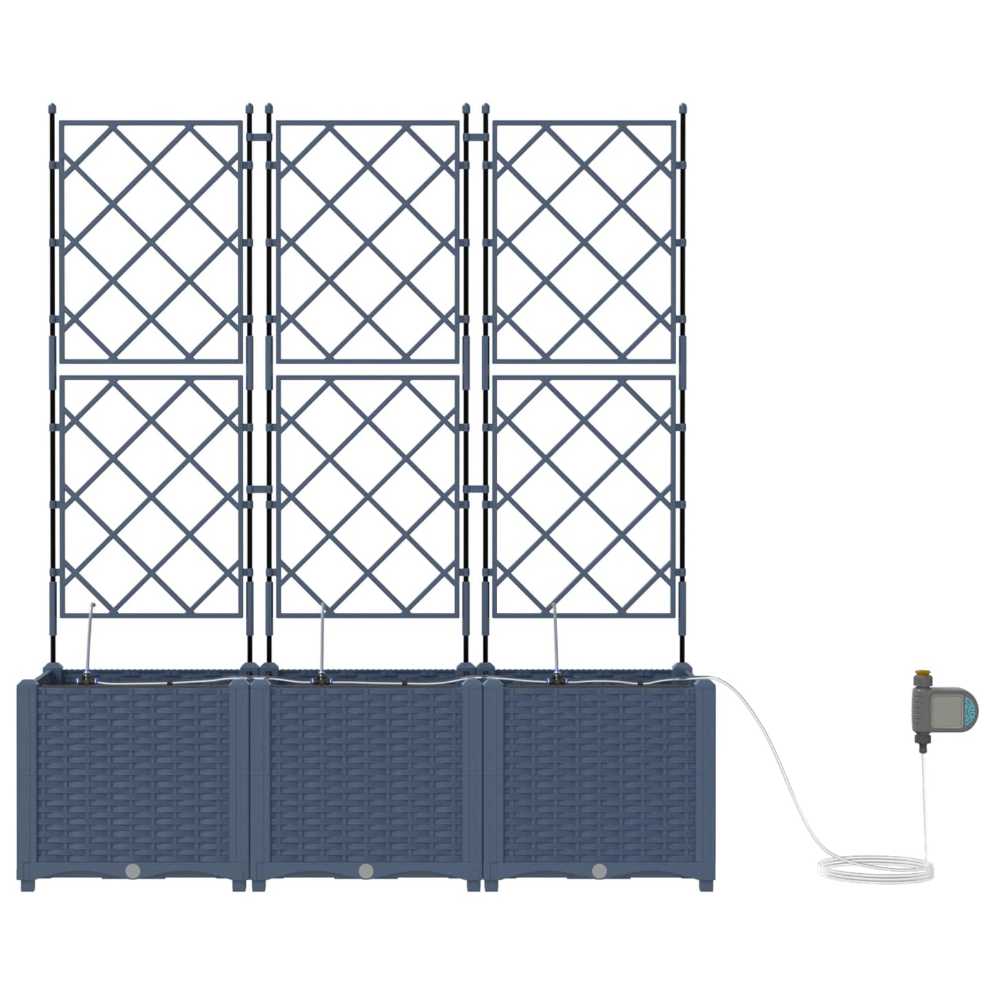 Garten-Pflanzgefäß 3 pcs Grau 120 x 120 x 142 cm Stahl
