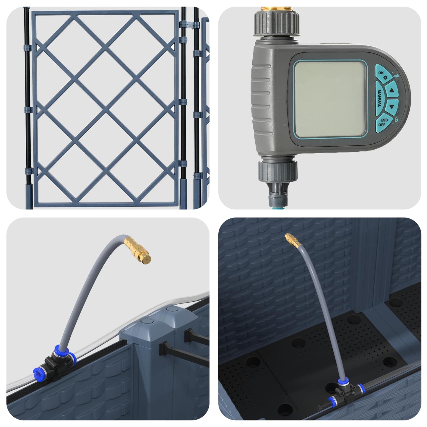 Garten-Pflanzgefäß 4 pcs Grau 120 x 120 x 142 cm Stahl