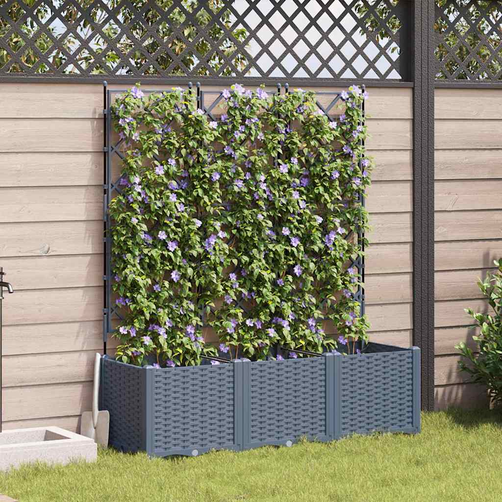 Garten-Pflanzgefäß 3 pcs Hellgrau 120 x 40 x 143 cm Stahl