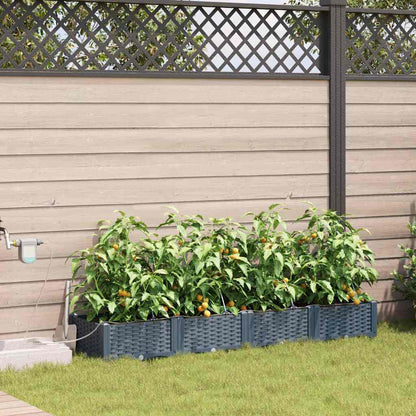 Garten-Pflanzgefäß 4 pcs Hellgrau Stahl