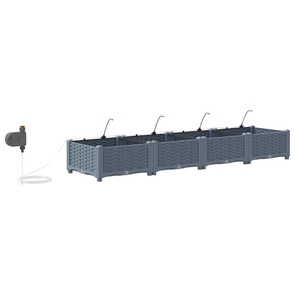 Garten-Pflanzgefäß 4 pcs Hellgrau Stahl