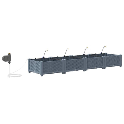 Garten-Pflanzgefäß 4 pcs Hellgrau Stahl