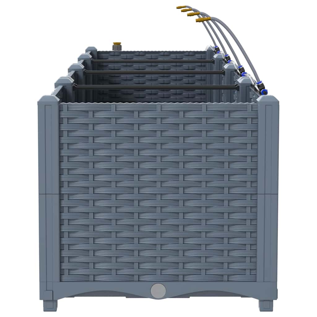 Garten-Pflanzgefäß 4 pcs Hellgrau Stahl