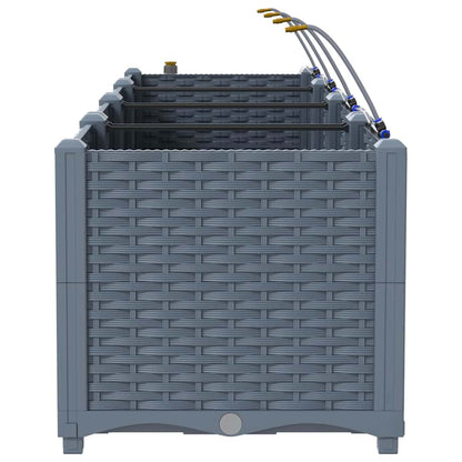 Garten-Pflanzgefäß 4 pcs Hellgrau Stahl