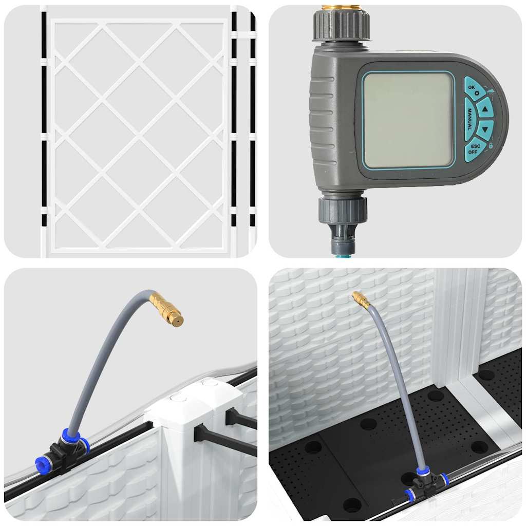 Garten-Pflanzgefäß 2 pcs Weiß Stahl