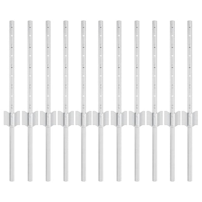Zaunpfosten 11 pcs Silber 40 cm Stahl