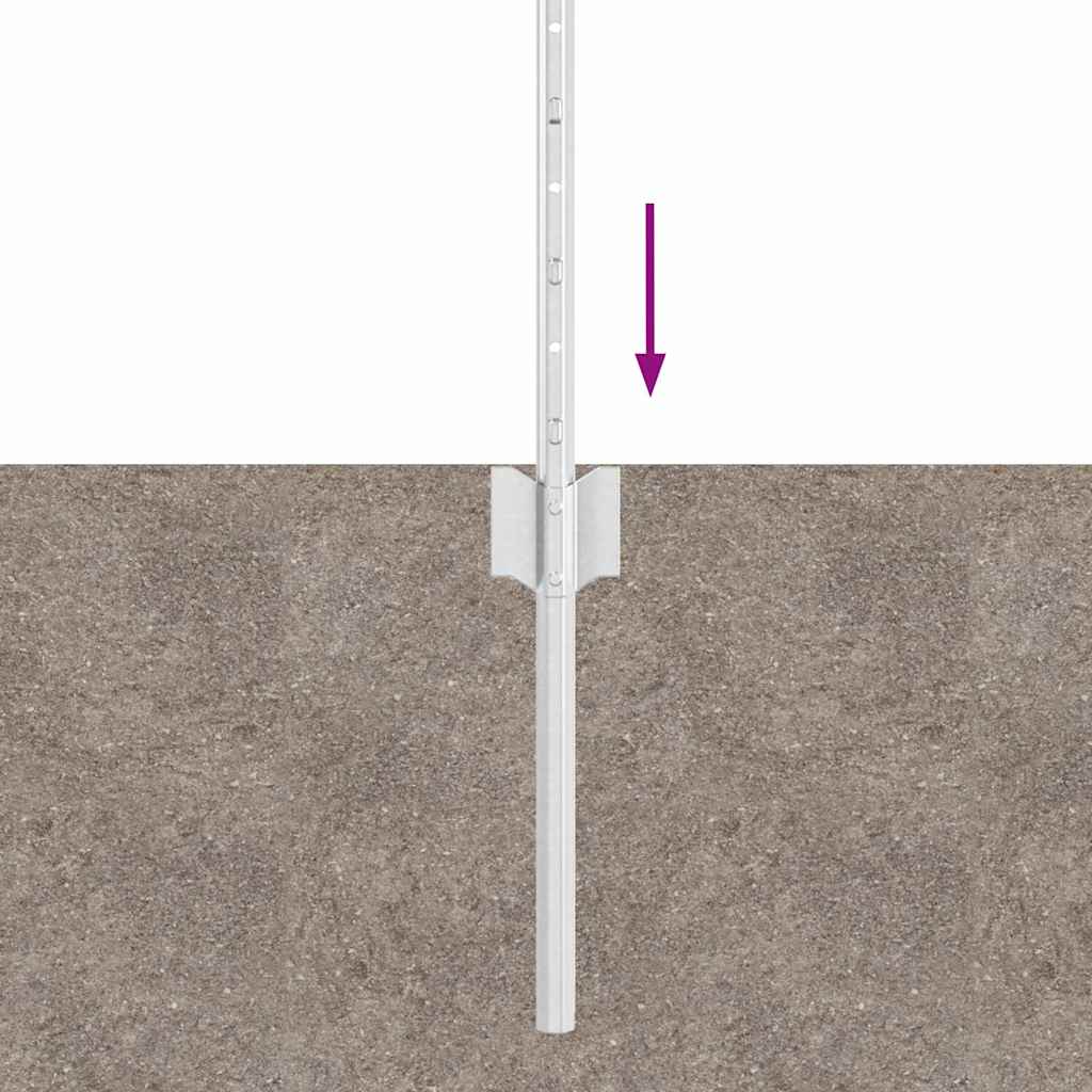 Zaunpfosten 11 pcs Silber 40 cm Stahl