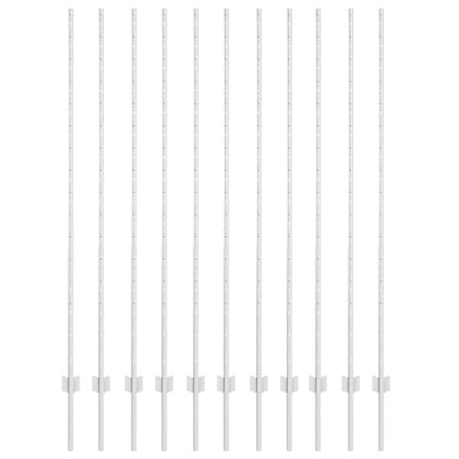 Zaunpfosten 11 pcs Silber 160 cm Stahl