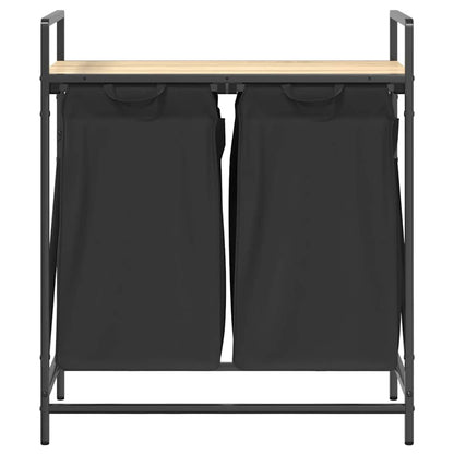 Wäschekorb 2 Fächer mit Ablage Sonoma-Eiche