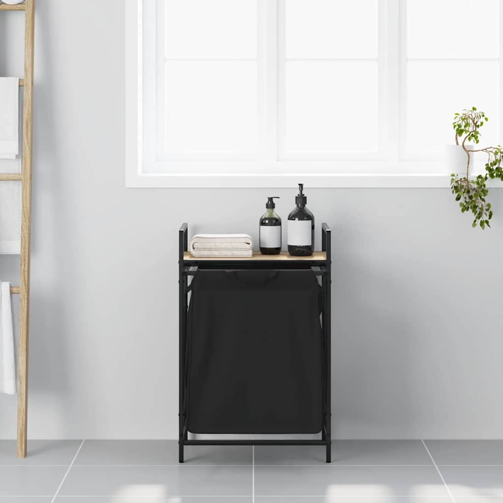 Wäschekorb 1 Fach mit Ablage Sonoma-Eiche