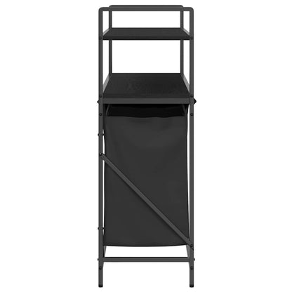 Wäschekorb 3 Fächer mit Regalen Schwarze Eiche