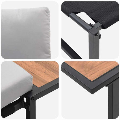 Gartensofa-set 2 pcs Hellgrau Stahl