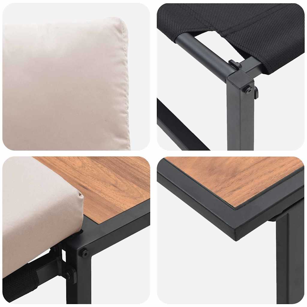 Gartensofa-set 2 pcs Taupe Stahl