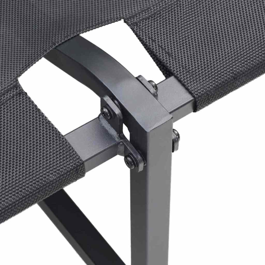 Garten-Sofa mit Kissen Hellgrau 200,5 x 70 x 85,5 cm Stahl