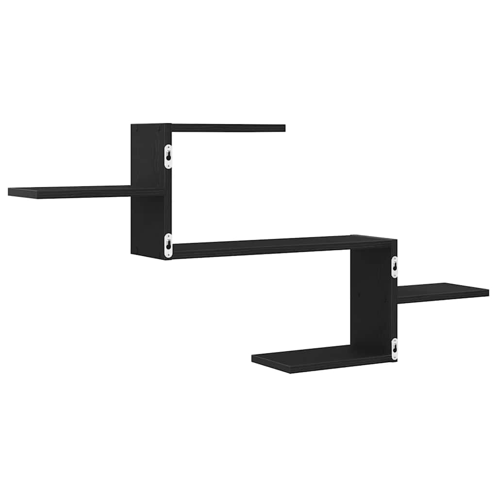 Wandregal Schwarz Eichen-Optik 104x15x49 cm Holzwerkstoff