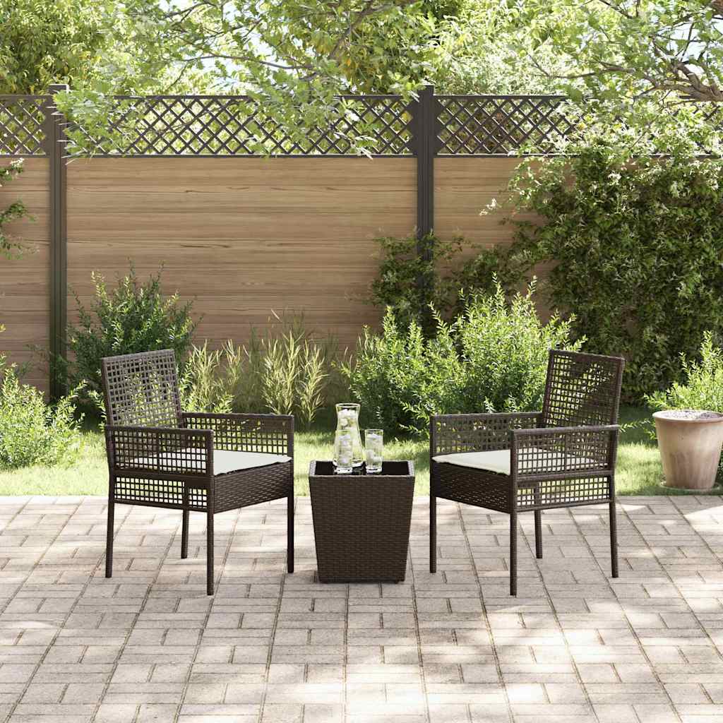 Garten Bistro Set 3 pcs Braun Poly-Rattan