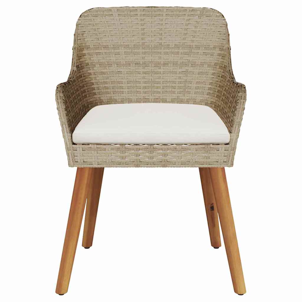 Gartenstuhl 2 pcs Beige 62,5 x 55 x 82 cm Poly-Rattan