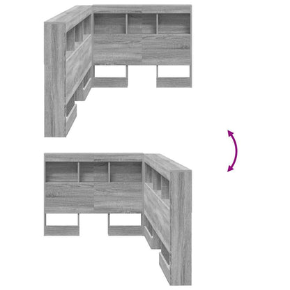 Aufbewahrungskopfteil Graues Sonoma 90 cm Holzwerkstoff