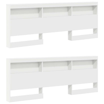 Bücherregal-Bett mit Kopfteil Weiß 180 x 200 cm Holzwerkstoff