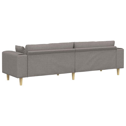 Sofa mit Kissen Taupe 250 x 77 x 76 cm Stoff