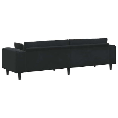 Sofa mit Kissen Schwarz 250 x 77 x 76 cm Samt