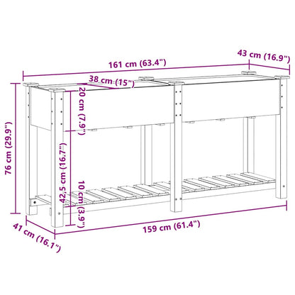Garten-Pflanzgefäß mit Regal Beige 161 x 43 x 76,5 cm
