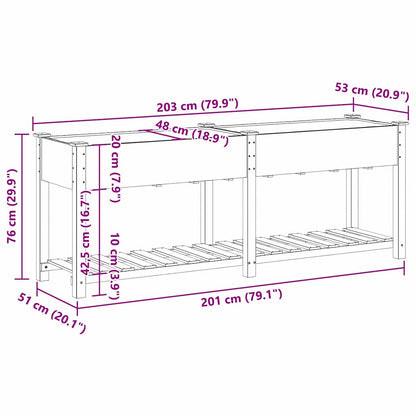 Garten-Pflanzgefäß mit Regal Beige 203 x 53 x 76,5 cm