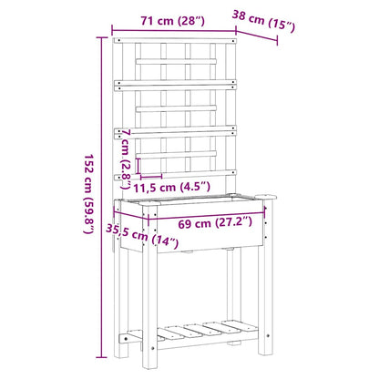 Garten-Pflanzgefäß Beige 71 x 38 x 152 cm Massivholz aus Fichte