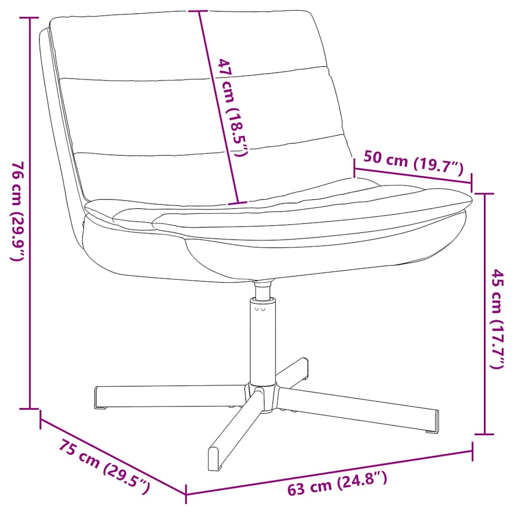 Drehstuhl Grau 63 x 75 x 76 cm PU