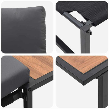 Garten Essgruppe 3 pcs Anthrazit Stahl