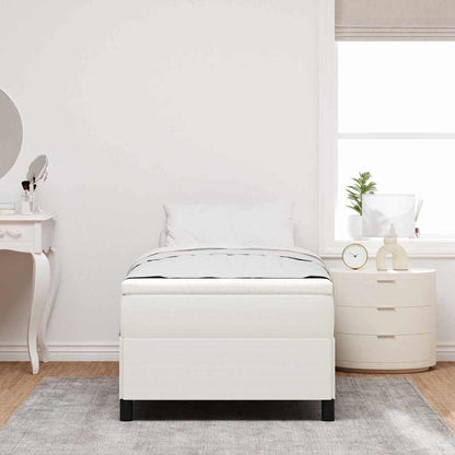 Boxspringbett Creme 80 x 200 cm Cordstoff