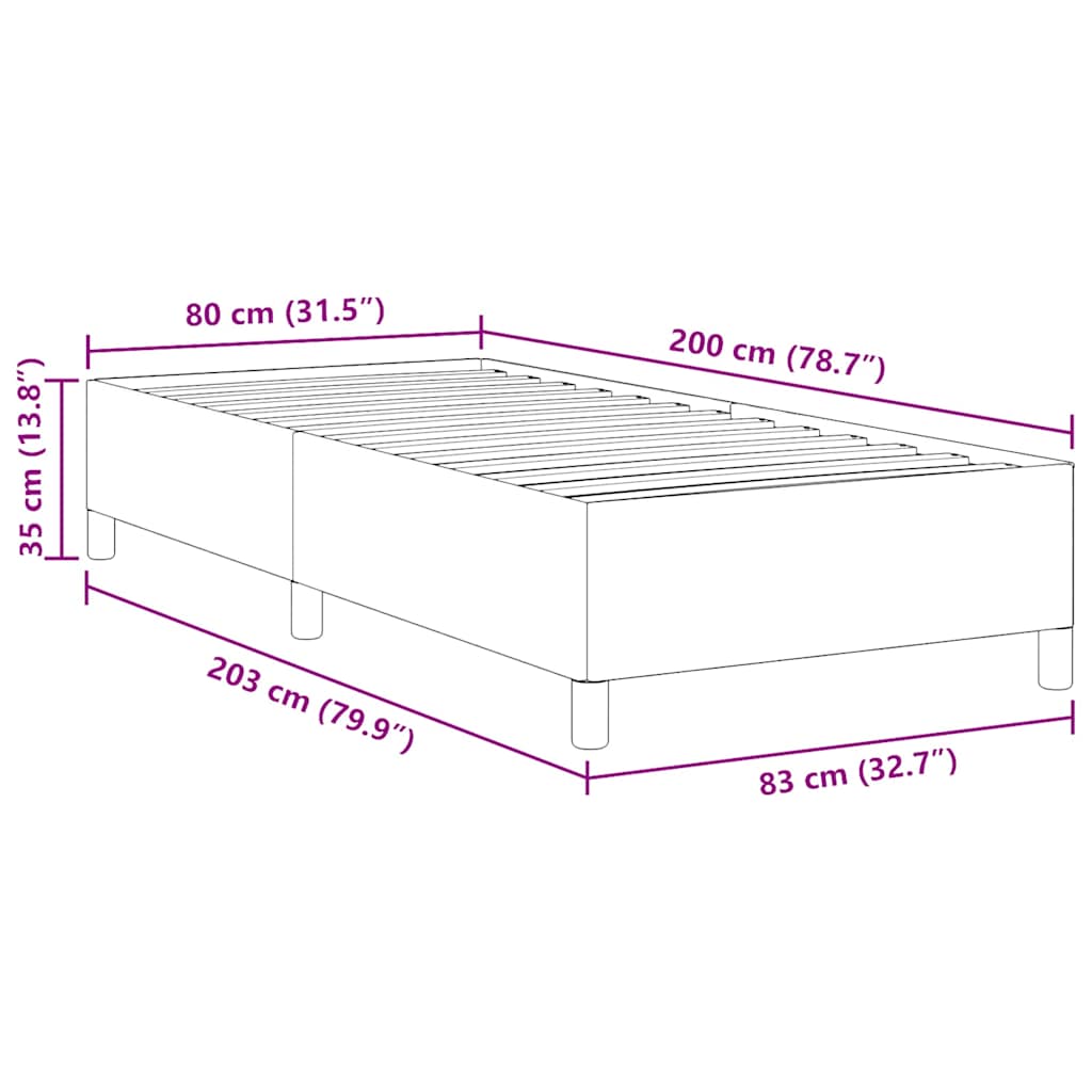 Boxspringbett Creme 80 x 200 cm Cordstoff