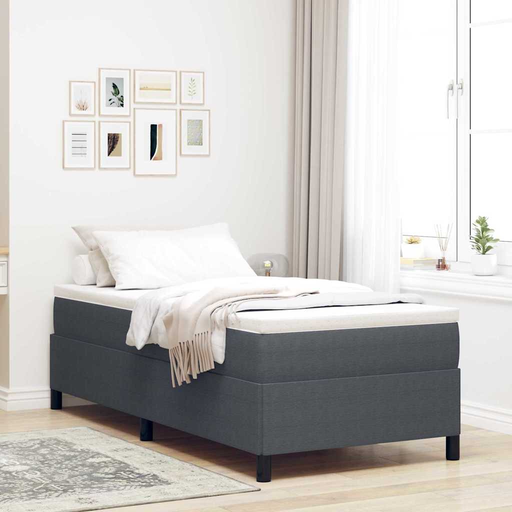 Boxspringbett Dunkelgrau 100 x 200 cm Cordstoff