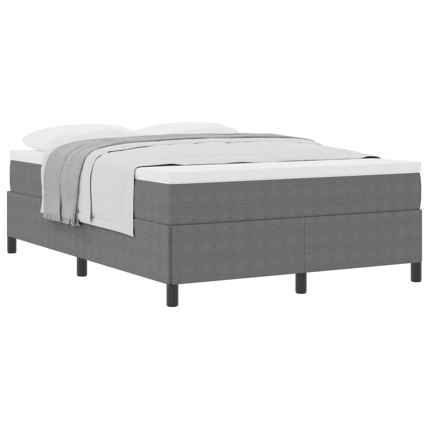 Boxspringbett Hellgrau 140 x 200 cm Cordstoff