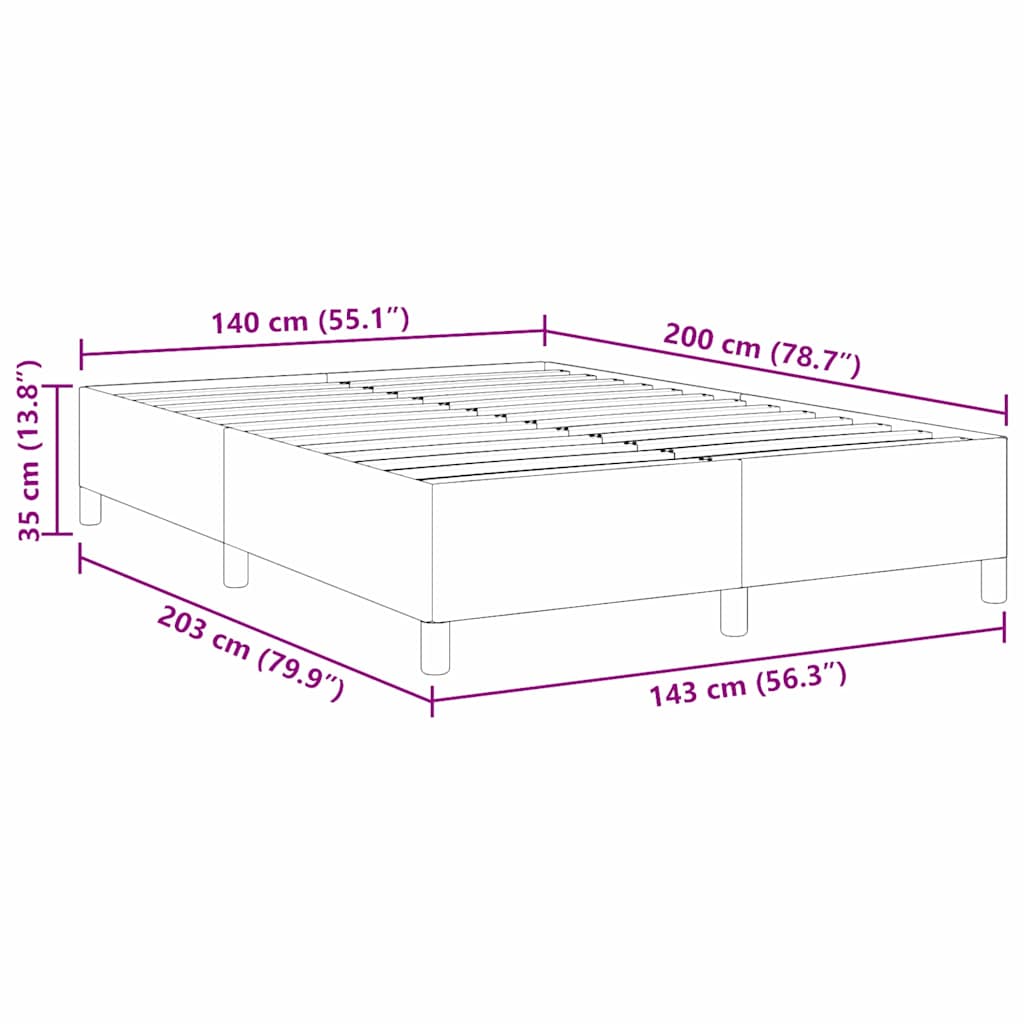 Boxspringbett Hellgrau 140 x 200 cm Cordstoff