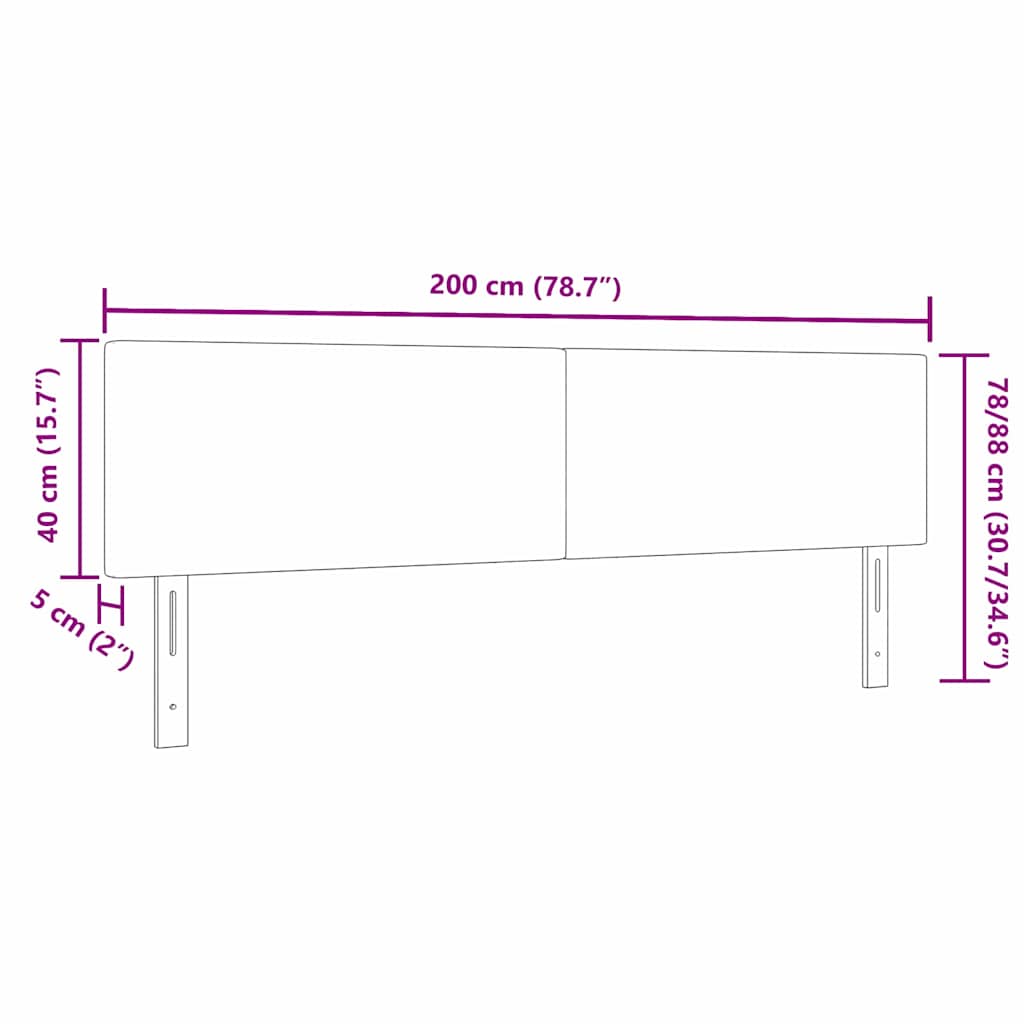 Kopfteil Creme 200 cm Cordstoff