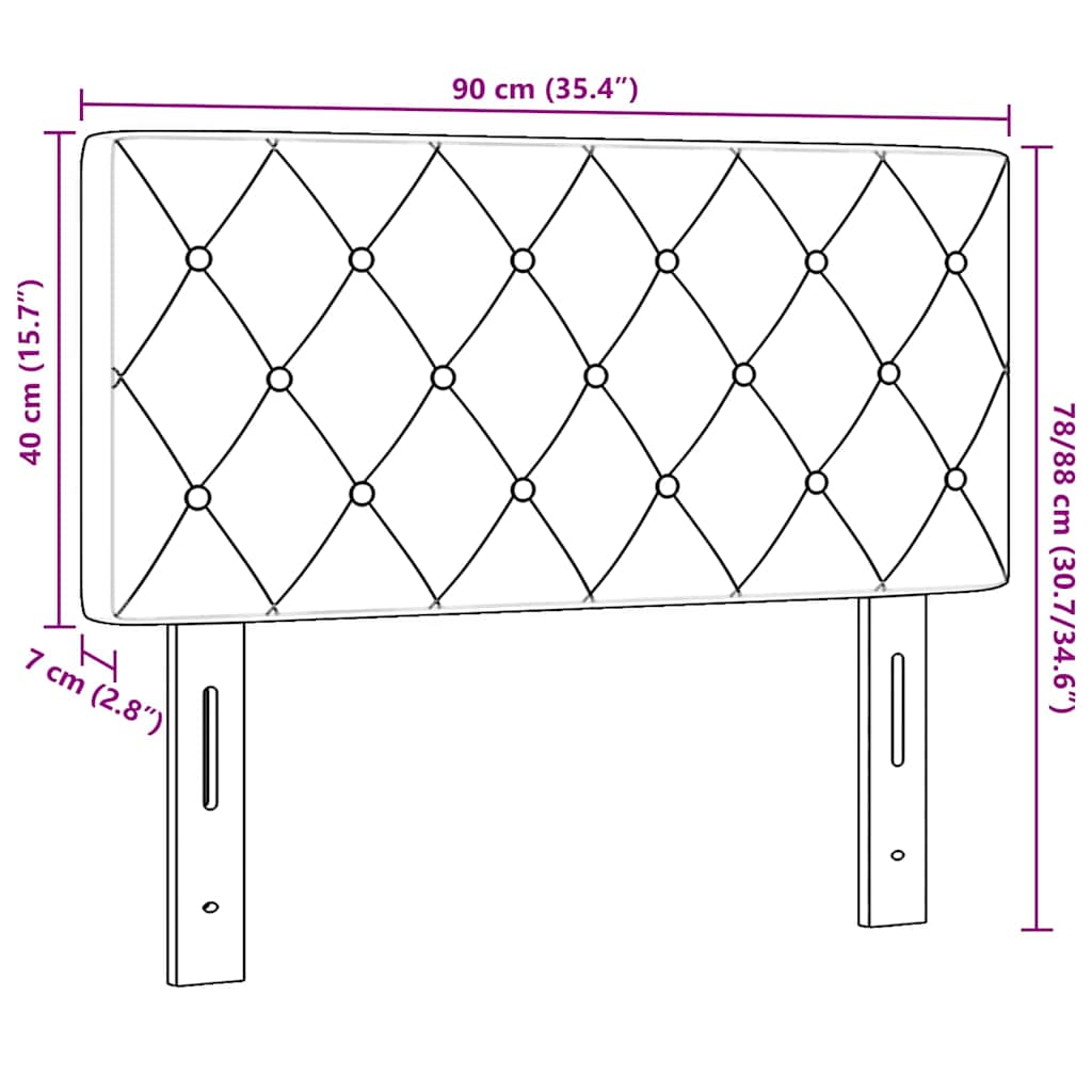 Kopfteil Dunkelgrün 90 cm Samt