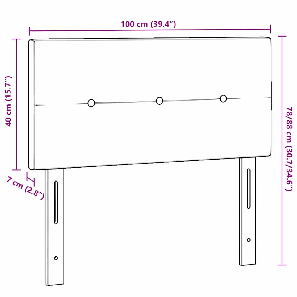 Höhenverstellbares Kopfteil Dunkelgrau 100 cm Stoff