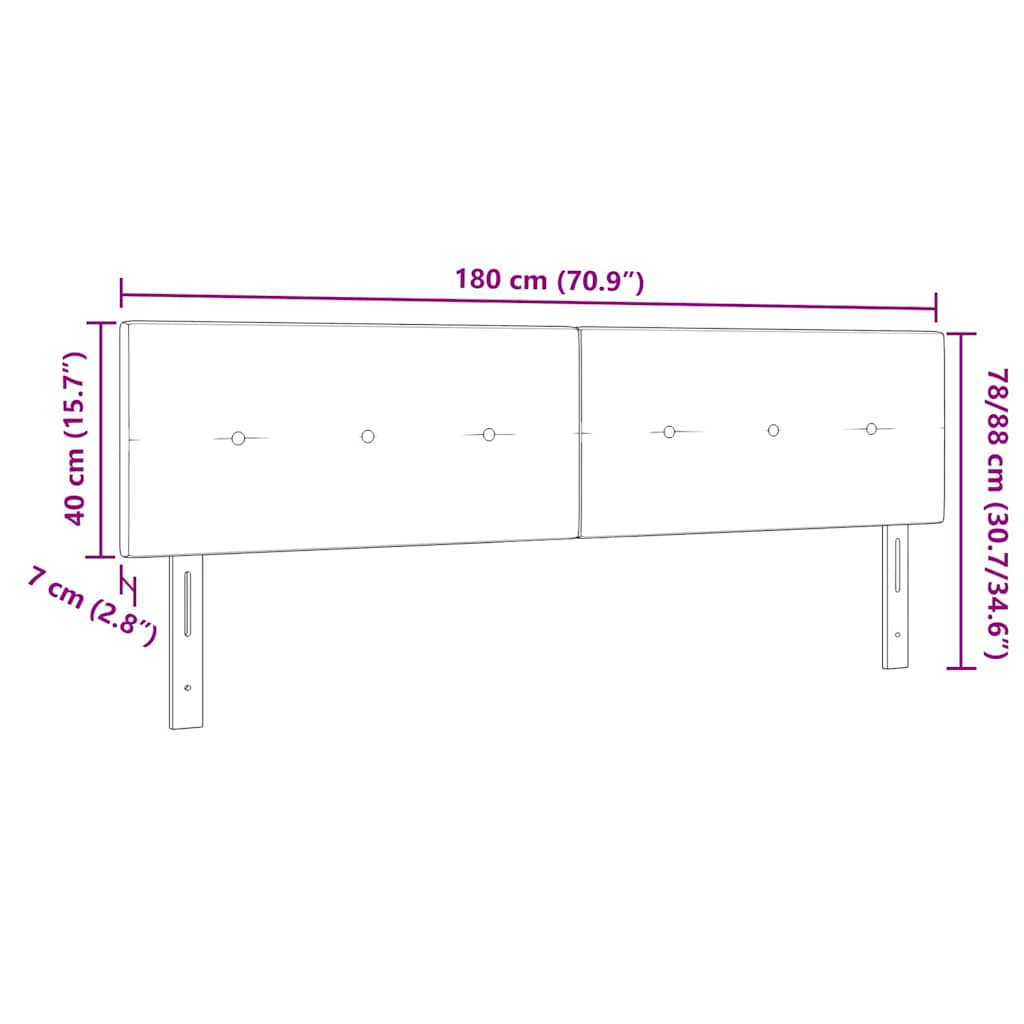 Höhenverstellbares Kopfteil mit Kopfteil Creme 180 cm Stoff