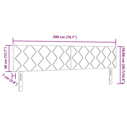 Kopfteil Rosa 200 cm Samt