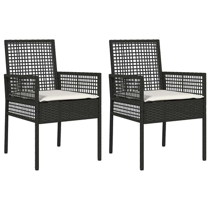 Gartenstuhl 2 pcs Schwarz 55 x 53 x 85 cm Poly-Rattan