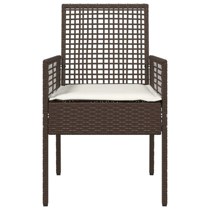 Gartenstuhl mit Kissen 2 pcs Braun 55 x 53 x 85 cm Poly-Rattan